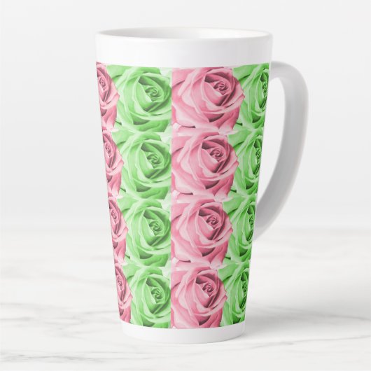 Roze en Groene Rozen Latte Mok (Rechterhoek)