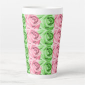 Roze en Groene Rozen Latte Mok (Voorkant)