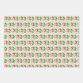 Roze en groene Rozen — Papierbladen oppakken Inpakpapier Vel (Voorkant 2)