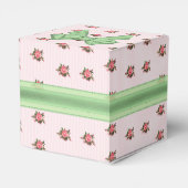 Roze en groene Rozen Weddenschap voor cadeaudoos Bedankdoosjes (Achterkant)