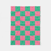 Roze en groene rugzak fleece deken (Voorkant)