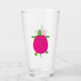 Roze en groene schildpadglas glas