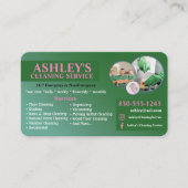 Roze en Groene Schoonmakende Dienst Visitekaartje (Voorkant)