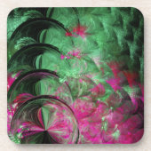Roze en groene slang Abstract Drankjes Onderzetter (Voorkant)