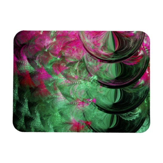 Roze en groene slang Abstract Magneet (Horizontaal)