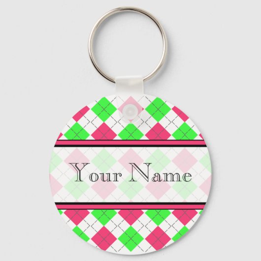 Roze en groene Sleutelhanger (Voorkant)