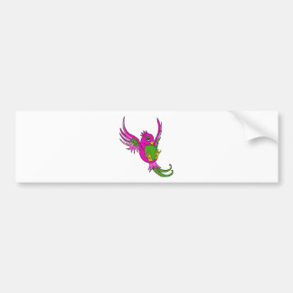 Roze en groene slik bumpersticker
