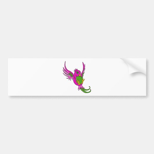 Roze en groene slik bumpersticker (Voorkant)