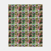 Roze en groene slingerbak fleece deken (Voorkant)