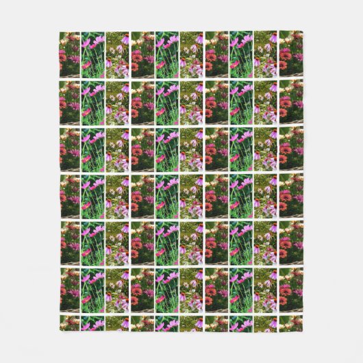 Roze en groene slingerbak fleece deken (Voorkant)