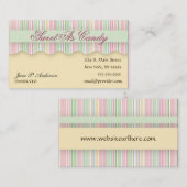 Roze en groene Snoep gestreept Visitekaartje (Voorkant / Achterkant)