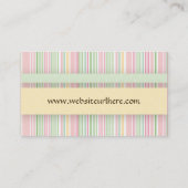 Roze en groene Snoep gestreept Visitekaartje (Achterkant)