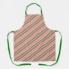 Roze en groene snoepstripes schort
