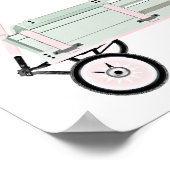 Roze en groene Speelgoed Wagon Kinder Decor Print  (Hoek)