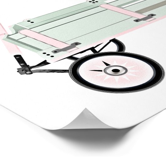 Roze en groene Speelgoed Wagon Kinder Decor Print (Hoek)