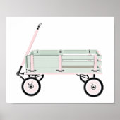 Roze en groene Speelgoed Wagon Kinder Decor Print (Voorkant)