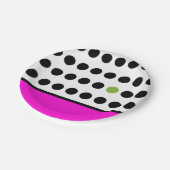 Roze en groene speelvolle pooldots papieren bordje (Gekanteld)