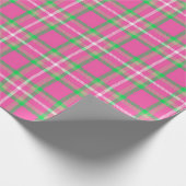 Roze en groene spelden cadeaupapier (Hoek)