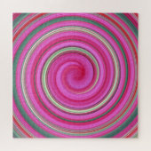 Roze en groene spiraal legpuzzel (Horizontaal)