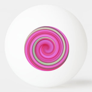 Roze en groene spiraal pingpongbal