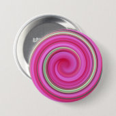 Roze en groene spiraal ronde button 7,6 cm (Voorkant /achterkant)