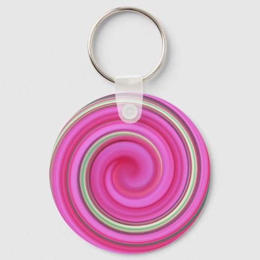 Roze en groene spiraal sleutelhanger (Voorkant)