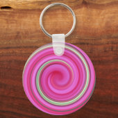 Roze en groene spiraal sleutelhanger (Voorkant)