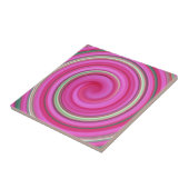 Roze en groene spiraal tegeltje (Zijkant)