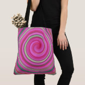 Roze en groene spiraal tote bag (Dichtbij)