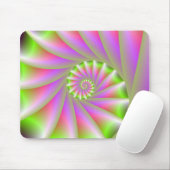 Roze en groene spiraalmousepad muismat (Met muis)