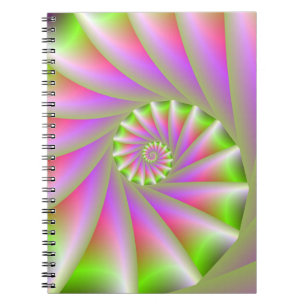 Roze en groene spiraalvormige Notitieboek