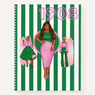 Roze en groene spiraalvormige Notitieboek