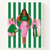 Roze en groene spiraalvormige Notitieboek (Achterkant)