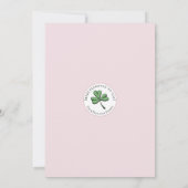 Roze en groene St Patrick's Day Pot of Gold Lunch Kaart (Achterkant)