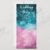 Roze en Groene Sterren Celestial Huwelijksprogramm (Achterkant)