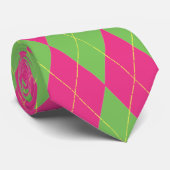 Roze en groene stijl stropdas (Opgerold)