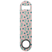 Roze en groene stollingspatroon speed flessenopener (Voorkant)