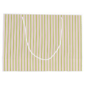 Roze en Groene streep geschenkzak Groot Cadeauzakje (Achterkant)