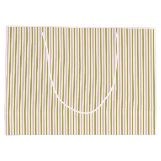 Roze en Groene streep geschenkzak Groot Cadeauzakje (Achterkant)