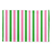 Roze en groene streep kussensloop (Achterkant-Links)
