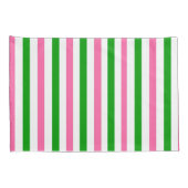Roze en groene streep kussensloop (Achterkant-Rechts)