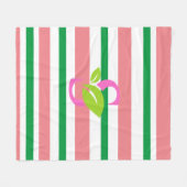 Roze en groene streep logo Vleekbank Fleece Deken (Voorkant (Horizontaal))