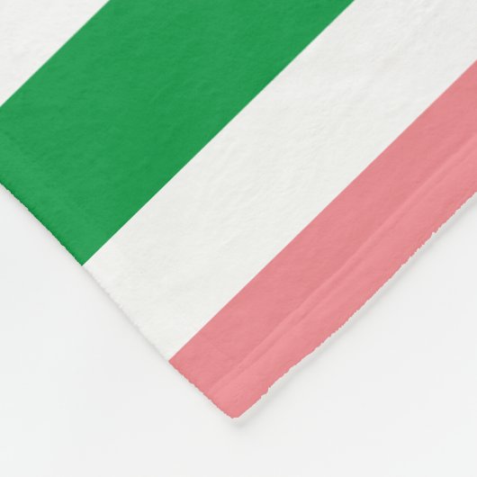 Roze en groene streep logo Vleekbank Fleece Deken (Hoek)