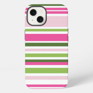Roze en groene streep Tough Case-Mate iPhone Hoesj 13 Hoesje