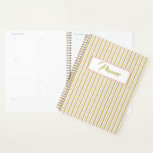 Roze en groene streepplanner planner (Display)