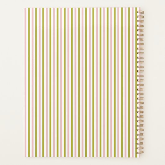 Roze en groene streepplanner planner (Achterkant)