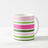 Roze en groene strepe Mok (Voorkant rechts)
