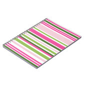Roze en groene strepe spiraalvormige Notitieboek (Linkerzijde)