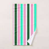 Roze en groene strepen bad handdoek (Handdoek)