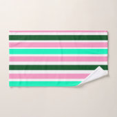Roze en groene strepen bad handdoek (Handdoek)